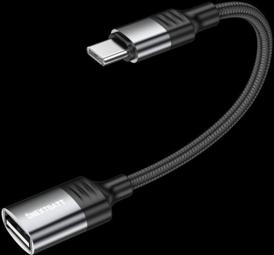 NEXTBATT USB-C til USB-A OTG-adapterkabel - svart/grå