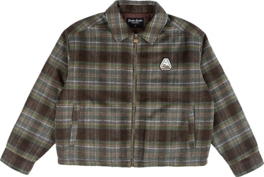 Goodies Sportive Retro Field Check Overshirt GREEN/BLACK S