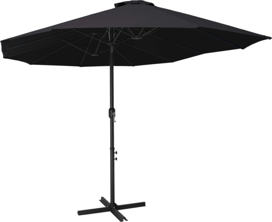 vidaXL Parasol med aluminiumsstang 460x270 cm svart