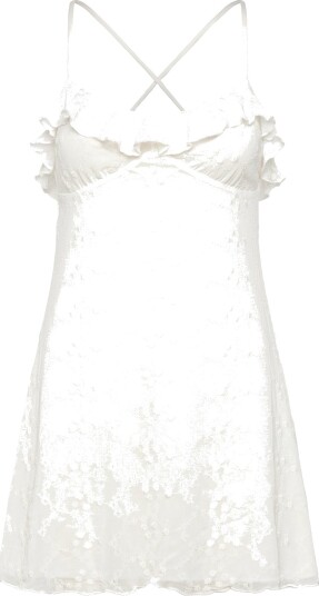Gina Tricot Floral Mini Strap Dress White XL Gina Tricot Floral Mini Strap Dress White XL