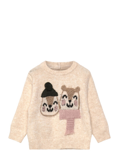 Mango Knit Embroidered Sweater - Cream - 18-24M