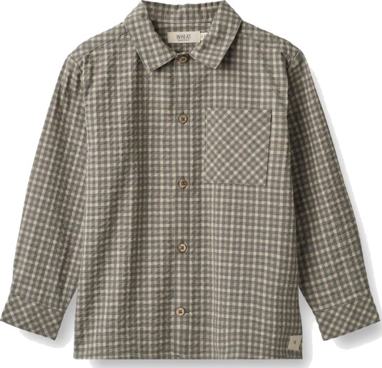Wheat Shirt Oscar Autumn Sky Check (128 / 8 år)