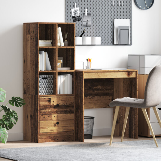 Skrivebord med lagring 2 pcs Gamle tre 70 x 50 x 76 cm