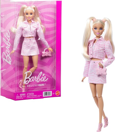 Barbie Deluxe Style Dukke med Denim Jakke & Skjørt
