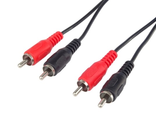 Premiumcord Kjackcmm2 5 2 X Rca Hankjønn 2 X Rca Hankjønn 5 M Sort Rød KJACKCMM2 5