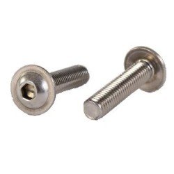Pajo Bolte Buttonhead skrue m/ flange A2 M6 Fullgjenge [ISO 7380 2] Unbrako