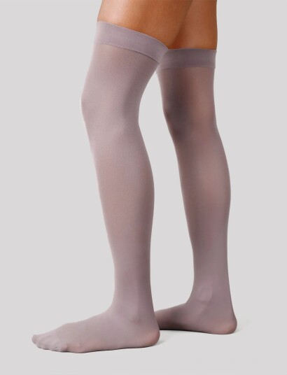 Swedish Stockings Svea Premium Thigh Highs   Grey   S/M