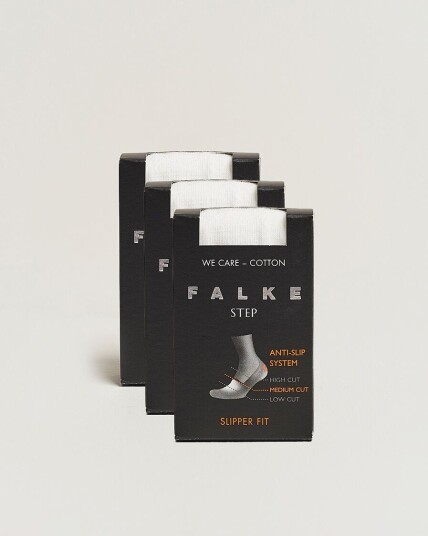 Falke 3 pack Step In Box Loafer Socks White