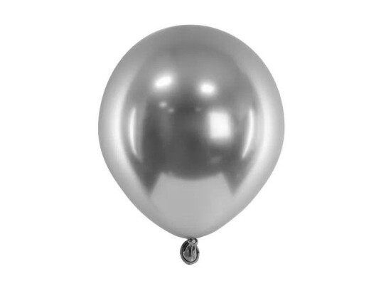 Ballonger Mørk Sølv Glossy Pk/50 12cm