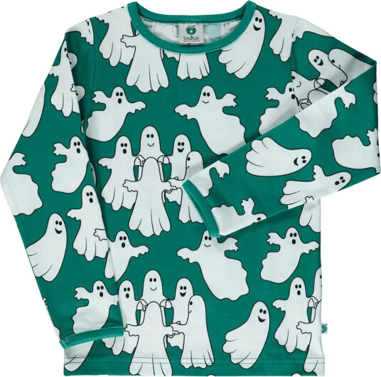 Småfolk Long Sleeved Top With Ghosts Green 92 98