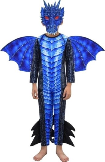 Halloween Dragekostyme med Vinger til Gutt Stil 1 120 cm