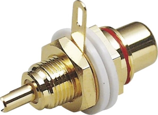Bkl Electronic 0101142 Cinch-Kontakt - Tilkobling/Innbygging, Pol: 2 Rød (1 Stk)