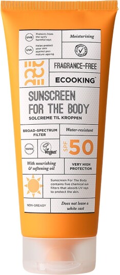 ECOOKING Solkrem Body SPF 50 200 ml - Vannresistent Bredspektret Beskyttelse