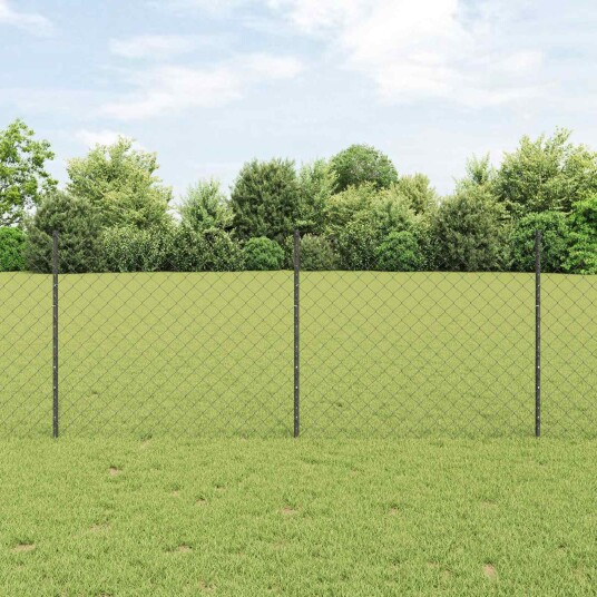 vidaXL Kjettinggjerde med stolpe 10 x 1 m PVC belagt stål Grå Mesh