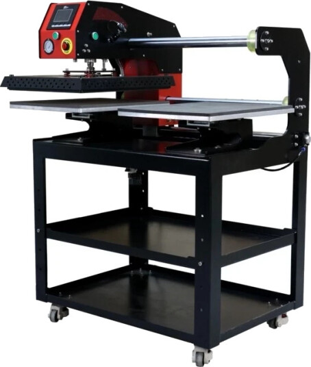 Pneumatisk dobbelstasjon automatisk 40 x 50 cm varmepresse med laserposisjonering