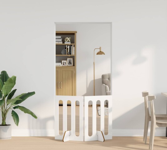 Vidaxl Folding Pet Fence 2 Stk. Høgglans Hvit 100.5 X 38 X 70 cm