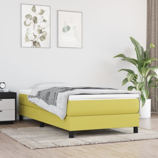 Madrass med pocketfjær grønn 100x200x20 cm stoff 347741
