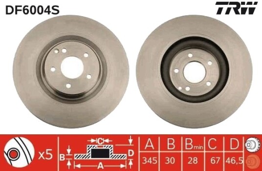 Bremseskive TRW DF6004S
