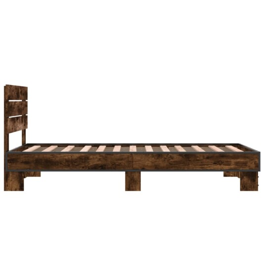 Sengeramme røkt eik 90x190 cm konstruert tre og metall 8721102447327