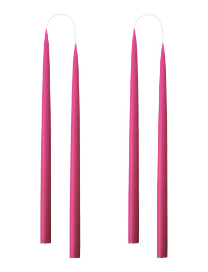 Kunstindustrien Hand Dipped Candles, 4 Pack - Pink - ONE SIZE