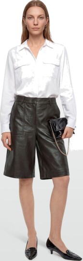 ROUGE EDIT Roususie Rw Leather Culottes/Pf Brown 34
