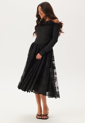 BUBBLEROOM Lace Skirt Black S