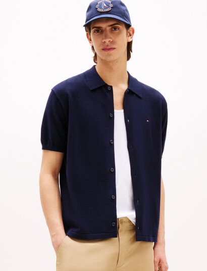 Tommy Hilfiger Essential Cotton Ss Over Shirt - Navy - L