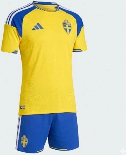 Sverige 2026 Hjemmedrakt Barn Fotballtrøye & Shorts Sett 26 FM