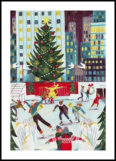 Ice skating at Rockefeller center Poster Plakat / 30x40cm