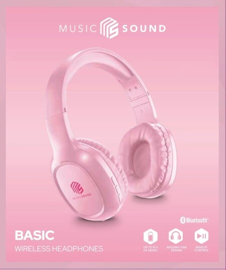 MusicSound Trådløse Hodetelefoner Rosa