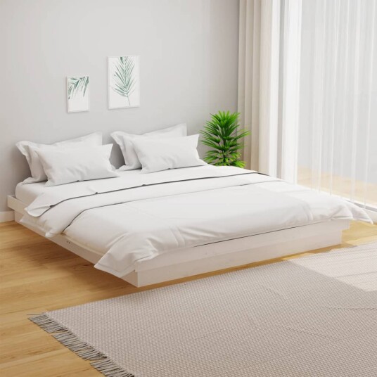 vidaXL Sengeramme hvit heltre fru 160x200 cm