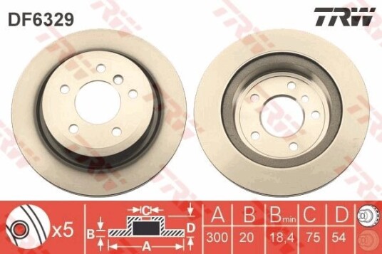 Bremseskive TRW DF6329