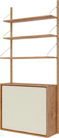 Library Canvas Hylle Med Skap, Eik / Canvas
