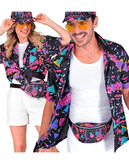 80"s Funky Svart Unisex Kostymeskjorte til Voksen XX Large 80"s Funky Svart Unisex Kostymeskjorte til Voksen XX Large