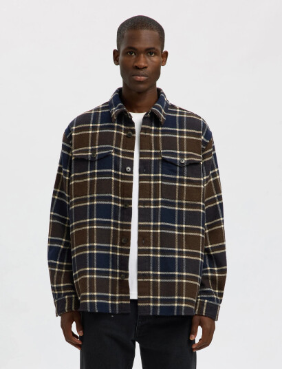 Selected Slhmason-Pablo Check Overshirt - Navy - S Selected Slhmason-Pablo Check Overshirt - Navy - S