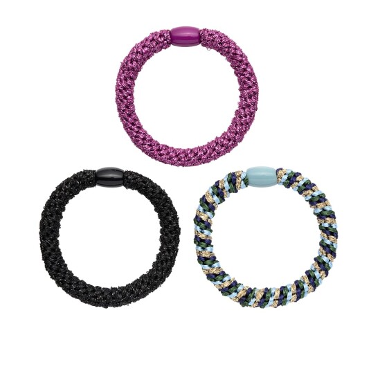 Woven Hair Ties 3 pack Purple mix Woven Hair Ties 3 pack Purple mix
