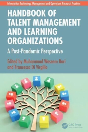 Handbook of Talent Management and Learning Organizations A PostPandemic Perspective