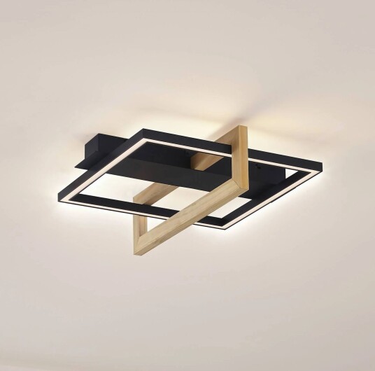 Lindby LED-taklampe Holamu 40 cm av tre