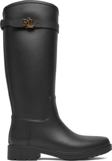 Lauren Ralph Lauren Portiah Rubber Tall Rain Boot - Black - 38