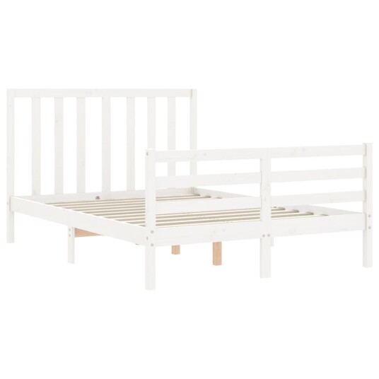 vidaXL Sengeramme med hodegavl hvit 140x200 cm heltre
