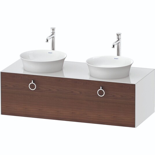 Duravit White Tulip Servantskap 1 skuff 130x55x40,8 cm Valnøtt/Hvit Høyglans