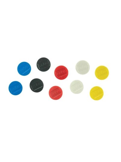 Nobo Whiteboard magneter 38 mm styrke 1,5 kg pakke med 10 stk. assorterte farger Assortert