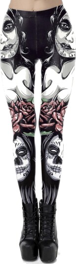 Svart Day Of The Dead Tights
