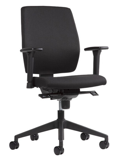 Design Studio Kontorstol Lyon, Svart Stoff, Høyde: 95-107 Cm, Synchromekanisme