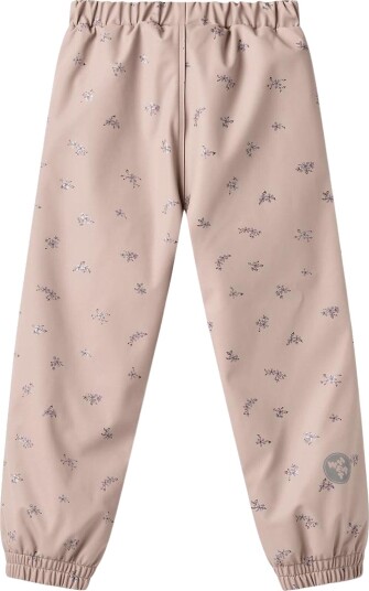 Wheat Regnbukser m. Termos PU UM Dry Rose Blomster Wheat 6 år (116) Regnbukser Beige Rosa