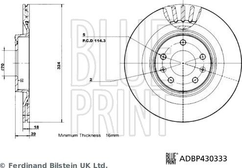 Bremseskive BLUE PRINT ADBP430333