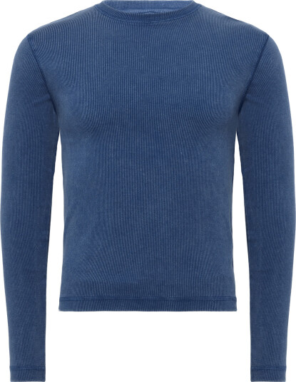 Weekday Ribbed Long Sleeved T Shirt Navy XL