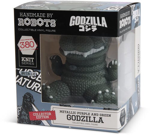 Handmade by Robots  Godzilla #380 Metallic Purple and Green