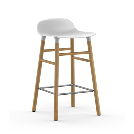 Form Barstol Hvit/Eik 65 cm Form Barstol Hvit/Eik 65 cm