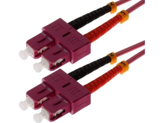 helos LWL Patchkabel 50/125µm OM4 SC/SC 0,5m SC Duplex Stecker/Stecker, spesialfiolett (165391)